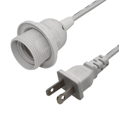 E26 電球ソケットとインラインディマースイッチ,NEMA 1-15PからE26コンバーターを持つ耐久性のある炎阻害プラグアダプタケーブル
