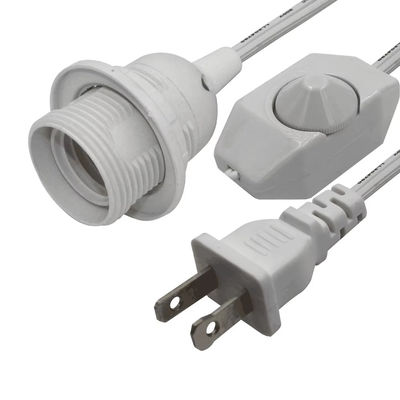 E26 電球ソケットとインラインディマースイッチ,NEMA 1-15PからE26コンバーターを持つ耐久性のある炎阻害プラグアダプタケーブル