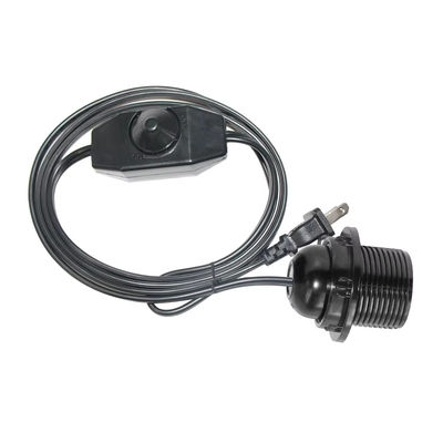 E26 電球ソケットとインラインディマースイッチ,NEMA 1-15PからE26コンバーターを持つ耐久性のある炎阻害プラグアダプタケーブル