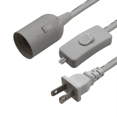 NEMA 1-15P E14ソケット変換ケーブル 303スイッチ - テーブルランプ/チェンダリア (125V 3A) の電球アダプターへの3本のプラグ