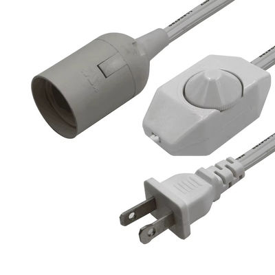 NEMA 1-15P から E27 変換ケーブル ランプホルダーソケット 3 脚のプラグ 15A 250V の調整可能なディマースイッチ
