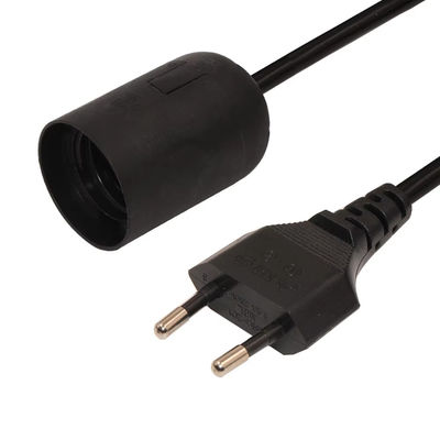 耐久性のあるEUプラグE27電球ホルダーケーブル 303スイッチと2本のソケットで,室内/室外照明 - CE認証 (220-240V)