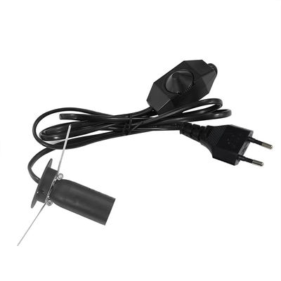 プレミアム EUプラグ E14 電球ホルダーケーブル 調整可能なディマースイッチ付き 天井照明器具 AC 250V 5A ランプベースコネクタ