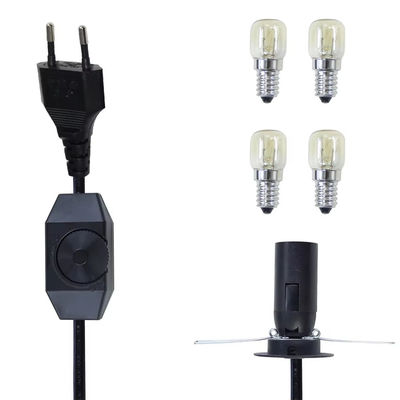 プレミアム EUプラグ E14 電球ホルダーケーブル 調整可能なディマースイッチ付き 天井照明器具 AC 250V 5A ランプベースコネクタ
