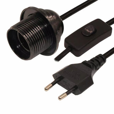 テーブルランプ 天井照明装置 250V 4A用の303スイッチ付きEUプラグとE26電球ホルダーケーブル