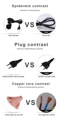 テーブルランプ 天井照明装置 250V 4A用の303スイッチ付きEUプラグとE26電球ホルダーケーブル