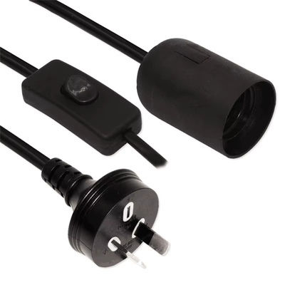 303 スイッチ 250V 10A とE27ランプソケット変換器にAUプラグ