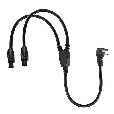 パワーコン Y スプリッターケーブル NEMA 5-15P から ダブル パワーコン アウト 1 男性から 2 女性 ステージ照明とオーディオ機器