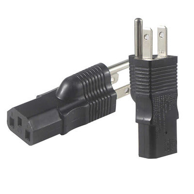 工業グレード NEMA 5-15P から IEC 320 C13 サーバーラック/データセンター用電源アダプタープラグ 125V 15A 高電流&防火ハウジング (UL 規格対応)