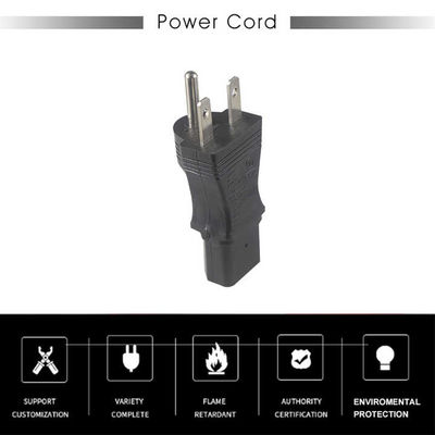 工業グレード NEMA 5-15P から IEC 320 C13 サーバーラック/データセンター用電源アダプタープラグ 125V 15A 高電流&防火ハウジング (UL 規格対応)