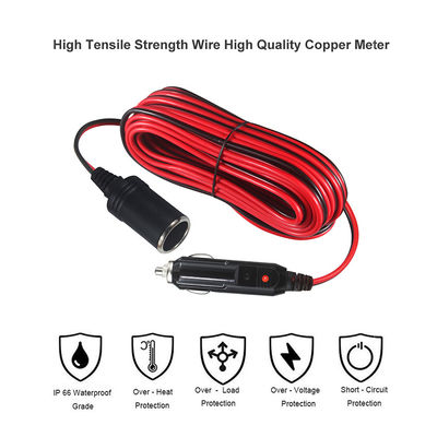 12V 24V 自動車のたばこ点火器の延長ケーブル 男性から女性