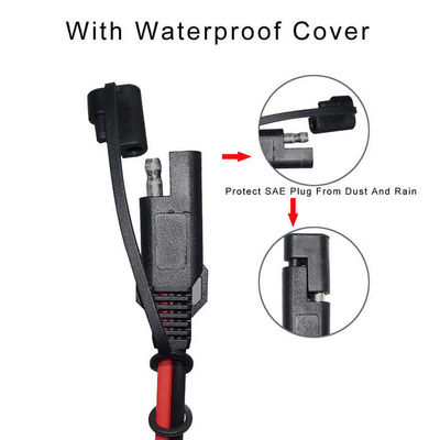 SAE to SAE Weatherproof Connector Panel Mount 16AWG Cable for Solar Generator Socket Sidewall Port Battery Charger