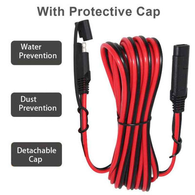 SAE to SAE Weatherproof Connector Panel Mount 16AWG Cable for Solar Generator Socket Sidewall Port Battery Charger