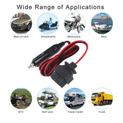 ユニバーサル 自動車 シガラ ライター OBD2 ケーブル 12V-24V 16フィート