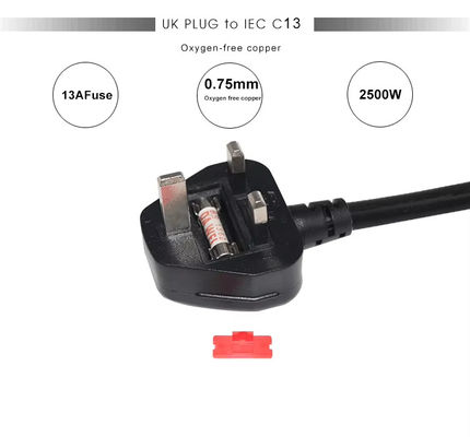 イギリスからC7電源ケーブル 1.5M 250V 2.5A 18AWG 柔軟なPVC ニンテンドースイッチ/スピーカー/ラップトップ電源アダプタ