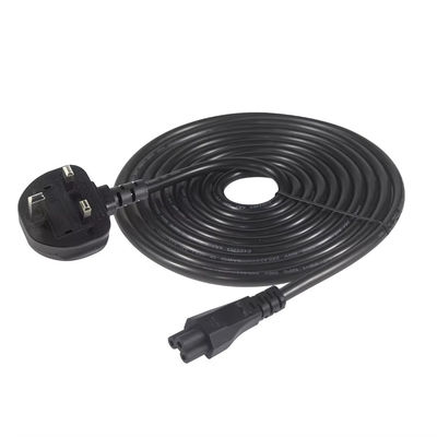 安全認証された250V 5A イギリスからC5 電源コード ラップトップ&モニター ホームオフィス 18AWG 1.2M 絡みない柔軟ケーブル
