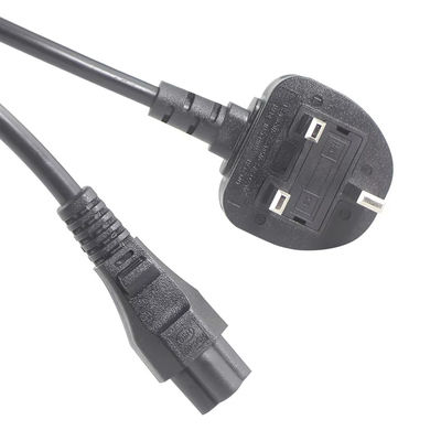 安全認証された250V 5A イギリスからC5 電源コード ラップトップ&モニター ホームオフィス 18AWG 1.2M 絡みない柔軟ケーブル