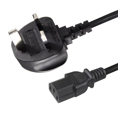 UKからC13電源ケーブル 1.2M 250V 13A 16AWG サーバー/医療機器/データセンターPDU用の重用ケーブル (CE/BS1363/RoHS)