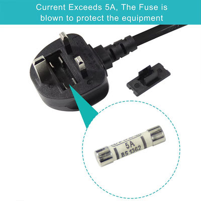 UKからC13電源ケーブル 1.2M 250V 13A 16AWG サーバー/医療機器/データセンターPDU用の重用ケーブル (CE/BS1363/RoHS)
