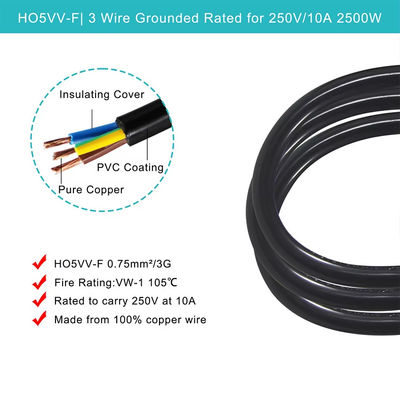 UKからC13電源ケーブル 1.2M 250V 13A 16AWG サーバー/医療機器/データセンターPDU用の重用ケーブル (CE/BS1363/RoHS)