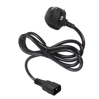 UKからC14電源ケーブル 1.2M 250V 10A 16AWG シールドケーブル UPS/サーバーラック/医療機器 (IP67/RoHS/BS1363)