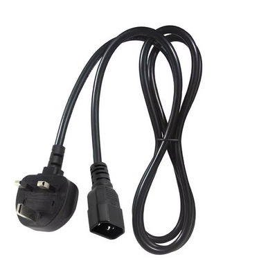 UKからC14電源ケーブル 1.2M 250V 10A 16AWG シールドケーブル UPS/サーバーラック/医療機器 (IP67/RoHS/BS1363)