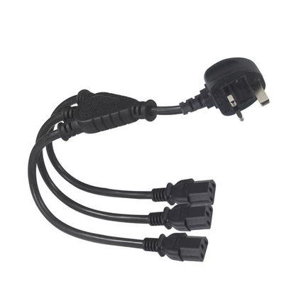 イギリス サーバーラック/UPS/データセンター用のMulti C13電源コード1.8M 250V 13A 16AWG PDUケーブルへのプラグ (BS1363/IEC 60320/RoHS)