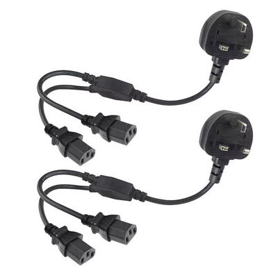 イギリス サーバーラック/UPS/データセンター用のMulti C13電源コード1.8M 250V 13A 16AWG PDUケーブルへのプラグ (BS1363/IEC 60320/RoHS)