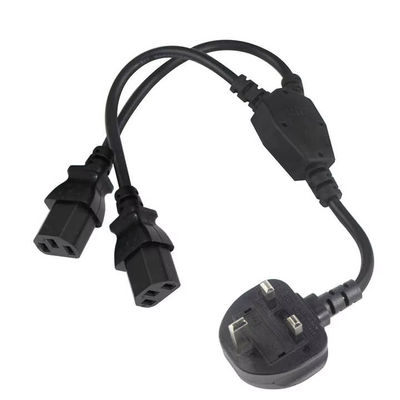 イギリス サーバーラック/UPS/データセンター用のMulti C13電源コード1.8M 250V 13A 16AWG PDUケーブルへのプラグ (BS1363/IEC 60320/RoHS)
