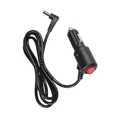 オンオフスイッチ付き12V/24V角式車充電器 - 車用電子機器とUSBデバイスの充電のための90度DC電源コード