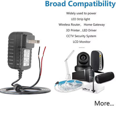 US プラグ AC 電源コードから裸のワイヤーへ 2 角 NEMA 1-15P から LED ドライバー/電源/DIY のストリップ端ケーブルへ