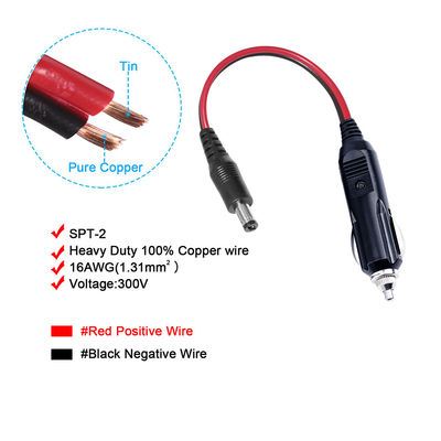 12Vの自動車のたばこ点火器から直流電源ケーブル 5.5mm 5A