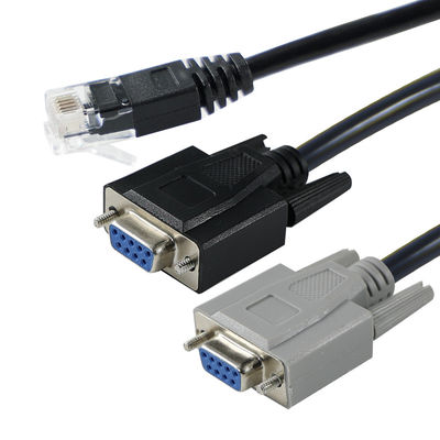 コンソールサーバー用のRJ45からダブルDB9メスシリアルコンバーターケーブル