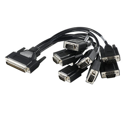 DB-62 男性から7x DB-9 女性 RS232 ブレイクケーブル 1.2m