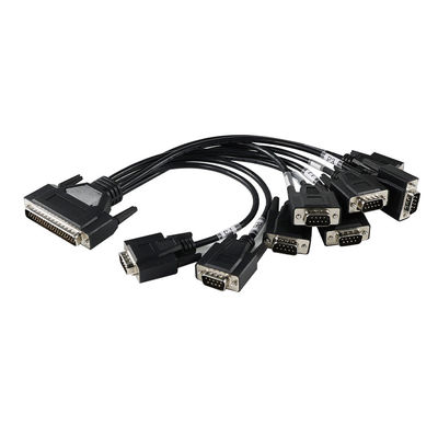 DB-62 男性から7x DB-9 女性 RS232 ブレイクケーブル 1.2m