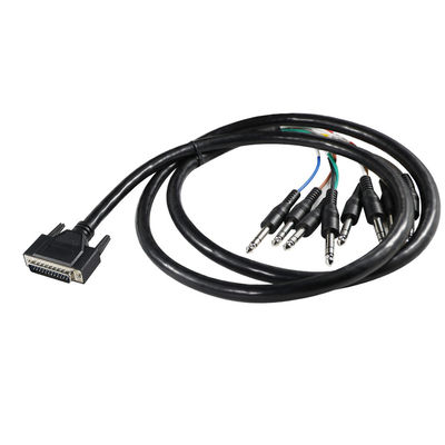 DB - 25〜6.35mm TSオーディオブレイアウトケーブル 保護 28AWG プロオーディオ機器/レコーディングスタジオ用 4フィート長