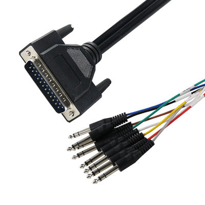 DB - 25〜6.35mm TSオーディオブレイアウトケーブル 保護 28AWG プロオーディオ機器/レコーディングスタジオ用 4フィート長
