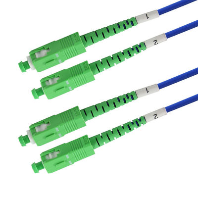 SC APC シングルモード光ファイバーパッチケーブル - FTTH,テレコムキャビネット,ODFアプリケーションのための低損失ジャンパーコード