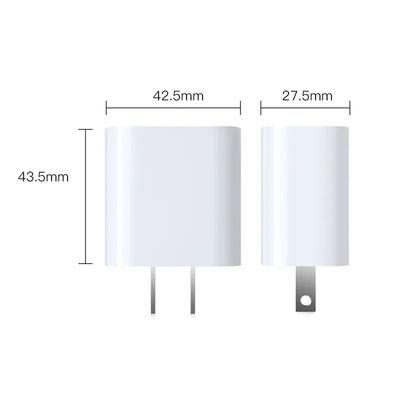 US 2ピン 30W デュアルポート壁充電器 – USB-C & USB-A 出力 高速充電電源アダプター (スマートフォン、タブレット、カメラ用)