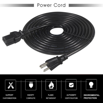 QIUCABLE モニターの電源コード交換 12ft - PCコンピュータ電源コード,NEMA 5-15PからIEC C13コネクタ SJT 18AWG (B09N3K9VJT)
