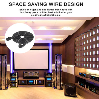 QIUCABLE モニターの電源コード交換 12ft - PCコンピュータ電源コード,NEMA 5-15PからIEC C13コネクタ SJT 18AWG (B09N3K9VJT)