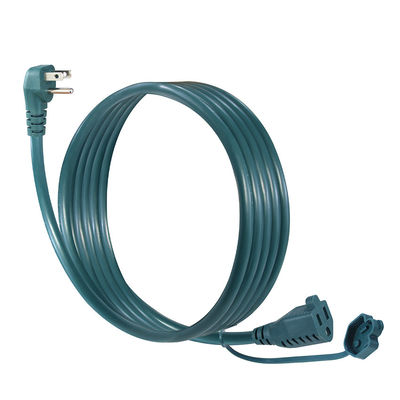 90度フラットプラグ NEMA5-15P - 5-15R 屋外延長コード 3極オス-メス