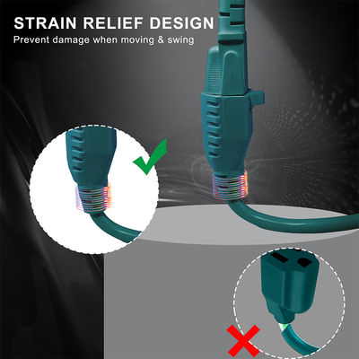 90度 フラットプラグ NEMA 5-15P から 5-15R 外部拡張コード 6フィート
