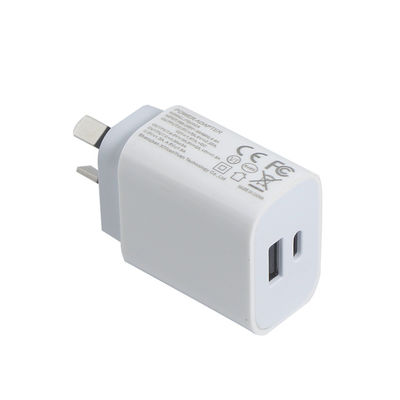 AU 2ピン 20W デュアルポート壁充電器 – USB-C & USB-A 急速充電電源アダプター (携帯電話、タブレット、カメラ、旅行用)