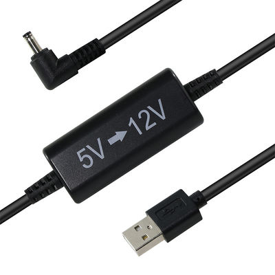 USB - 12V昇圧電源ケーブル、L型DCプラグ付き