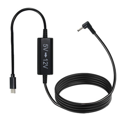 USB-Cから12Vのステップアップケーブル,右角DCプラグ - 5Vから12Vの電源変換コード,ルーター,LED,カメラ,ファン