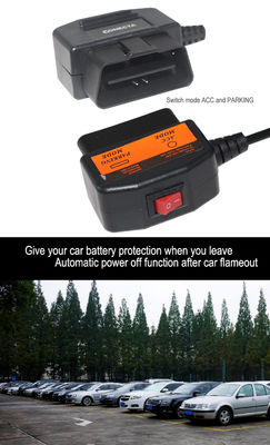 ダッシュカム用OBD2-DC 5.5x2.1mm電源ケーブル - ACC/パーキングモードハードワイヤーアダプター、12V車載DVR用スマート電圧カットオフ付き