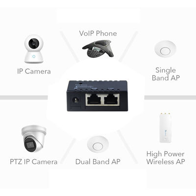 アクティブPoEインジェクター-48V パワーオーバーイーサネット アダプター IEEE 802.3af/at IPカメラ,ワイヤレスAP,VoIP電話に対応