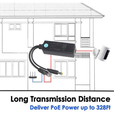 PoEスプリッター DC出力付き - 48V to 12V/9V/5V ステップダウン Power over Ethernetコンバーター IPカメラ、Raspberry Pi、アクセスポイント用