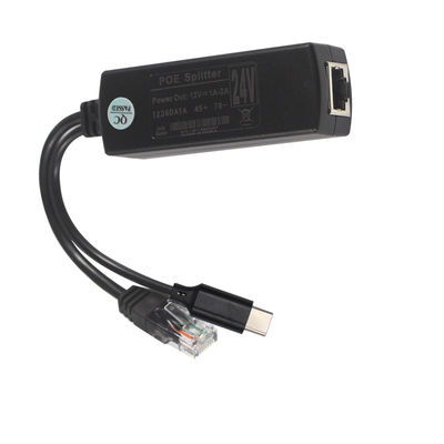 USB-C PoE Splitter 48Vから5V/9V/12Vのタブレット電話用変換器